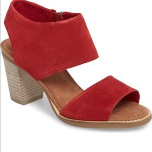Toms Majorca Cutout Sandal Red Suede